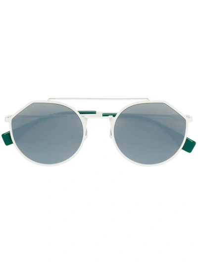 Fendi Eyewear Sonnenbrille Mit Doppelsteg - Weiss In White