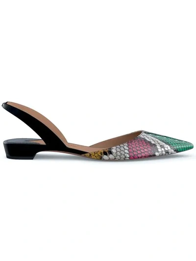 Paul Andrew 'rhea 15' Slingback-pumps Aus Pythonleder In Black