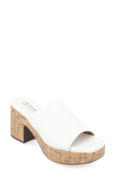 Journee Collection Tru Comfort Astter Platform Sandal In White