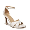 Naturalizer Henson Ankle Strap Heeled Sandal In Satin Pearl Faux Leather