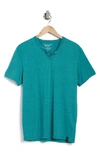 Lucky Brand Button Notch Neck T-shirt In Quetzal Green