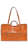 Old Trend Rosa Leather Tote In Caramel
