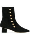 Rue St Button Embellished Boots - Black