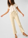 Faherty Stretch Terry Wide Leg Pants In Bone White