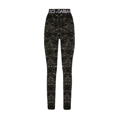 Dolce & Gabbana Lace Leggings In Black