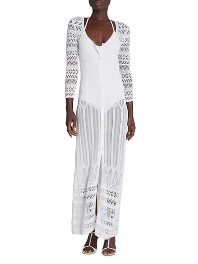 Isabel Marant Atedy Crochet Column Dress In 20wh White