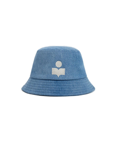Isabel Marant Logo-embroidered Bucket Hat In 30lu Light Blue