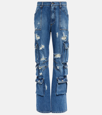 Dolce & Gabbana Distressed High-rise Straight Jeans In Variante Abbinata