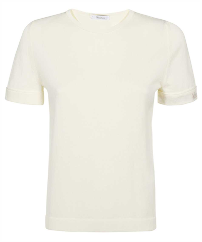 Max Mara Limone Striped Cotton Top In White