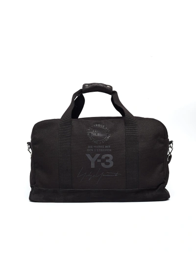 Y-3 Black Textile And Suede Gym Bag