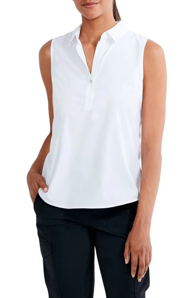 Nic + Zoe Nz Active Tech Stretch Collar Tank In Paper White