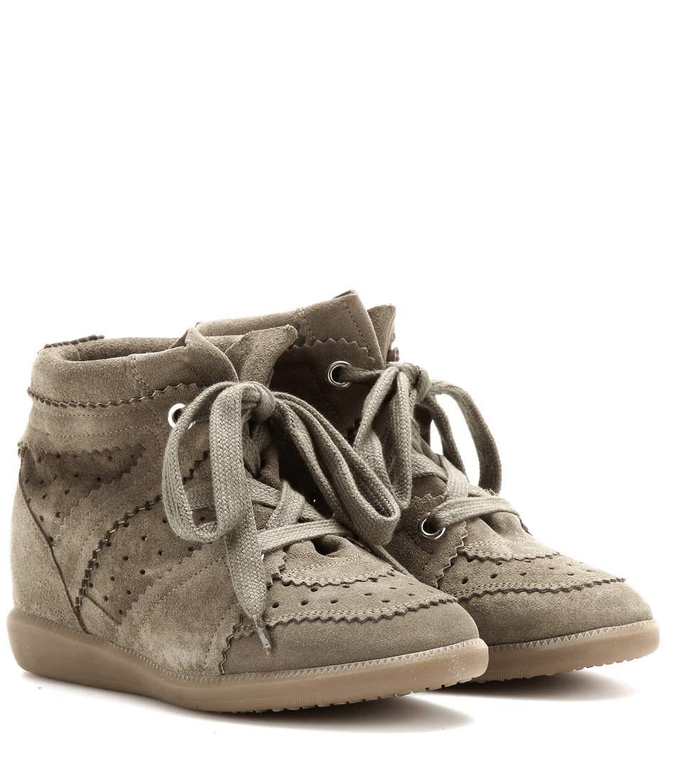 Isabel Marant Étoile Bobby Concealed Wedge Suede Sneakers | ModeSens