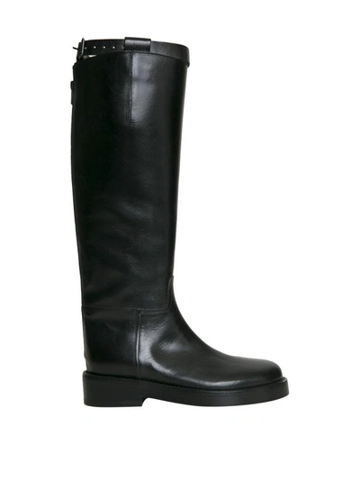 Ann Demeulemeester Leather Boots In Nero