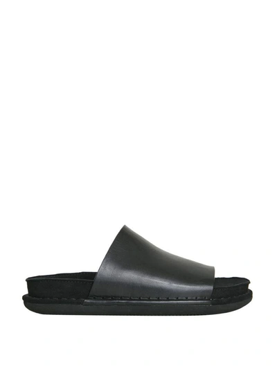 Ann Demeulemeester Leather And Suede Sandals In Nero