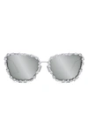 Dior Miss B2u 63mm Oversize Butterfly Sunglasses In Shiny Palladium