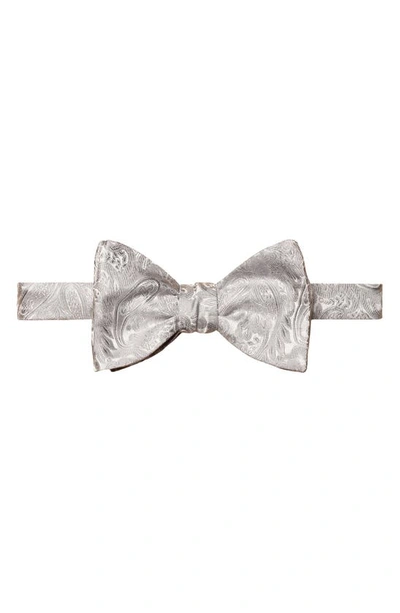 Eton Men's Paisley Silk Jacquard Self-tied Bow Tie In Light Grey
