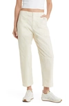 Rag & Bone Leyton Crop Cotton Work Pants In Ivory