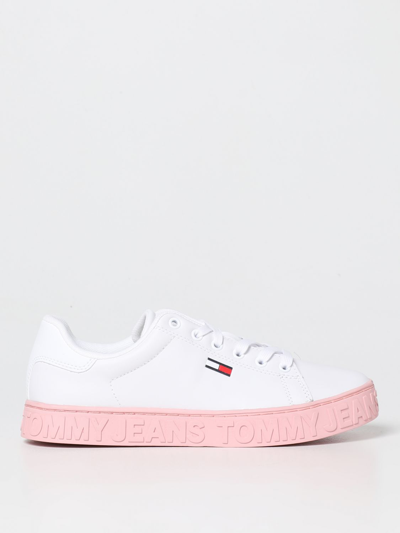 Tommy Jeans Embossed-logo Sole Trainers In Pink