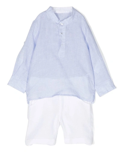 Lapin House Babies' Two-piece Shirt And Shorts Set In Blue
