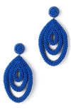 Deepa Gurnani Mirabai Beaded Drop Earrings In Cobalt