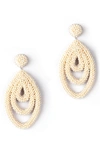 Deepa Gurnani Mirabai Beaded Drop Earrings In Pearl