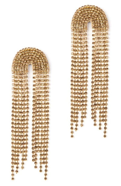 Deepa Gurnani Warren Crystal Drop Earrings In Gold