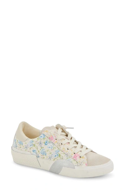 Dolce Vita Women's Zina Lace-up Sneakers Women's Shoes In Blue Floral Leather
