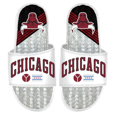 Islide White Chicago Bulls 2022/23 City Edition Gel Slide Sandals