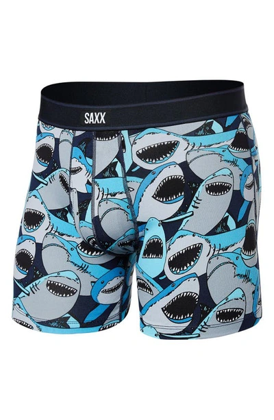 Saxx Boxer Briefs In Shark Tank Camo- Navy