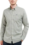 Barbour Nelson Tailored Fit Solid Linen & Cotton Button-down Shirt In Bleached Olive