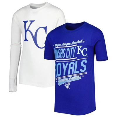 Stitches Kids' Youth  Royal/white Kansas City Royals Combo T-shirt Set