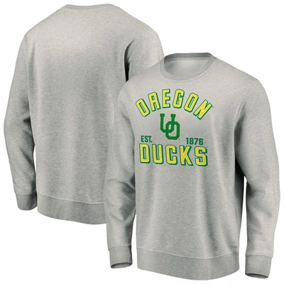 Fanatics Branded Heathered Gray Oregon Ducks Standard Division Pullover Sweatshirt In Heather Gray