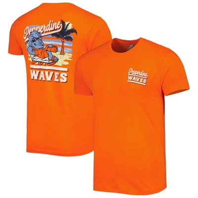 Image One Orange Pepperdine Waves Hyperlocal Beach Premium T-shirt
