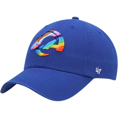 47 ' Royal Los Angeles Rams Pride Clean Up Adjustable Hat