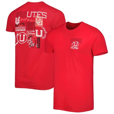 Image One Red Utah Utes Vintage Through The Years Two-hit T-shirt