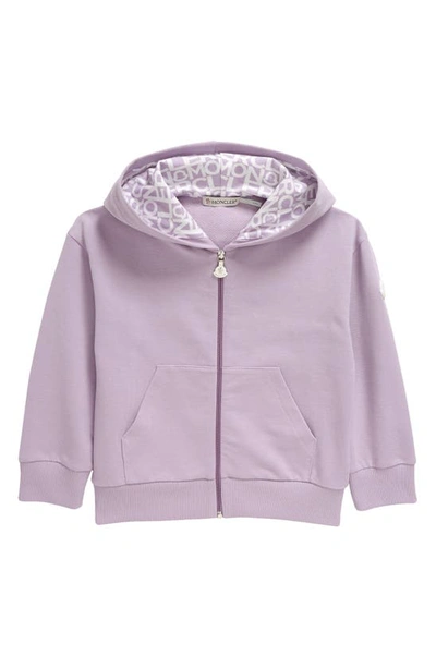 Moncler Babies' Logo Printed Long-sleeved Hoodie In Purple