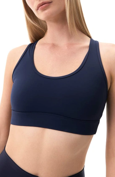 P.e Nation Rudimental Racerback Sports Bra In Blue