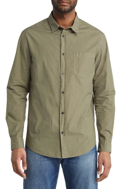 Frame Classic Poplin Button-up Shirt In Old Green