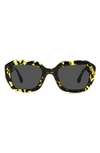 Isabel Marant The New 52mm Rectangular Sunglasses In Yellow Havana/gray Solid