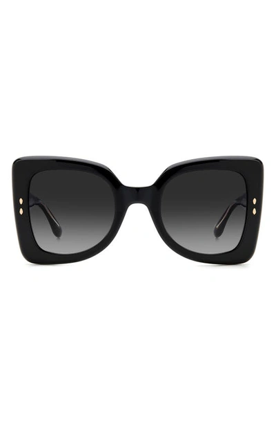 Isabel Marant The New 52mm Gradient Square Sunglasses In Black/black Gradient