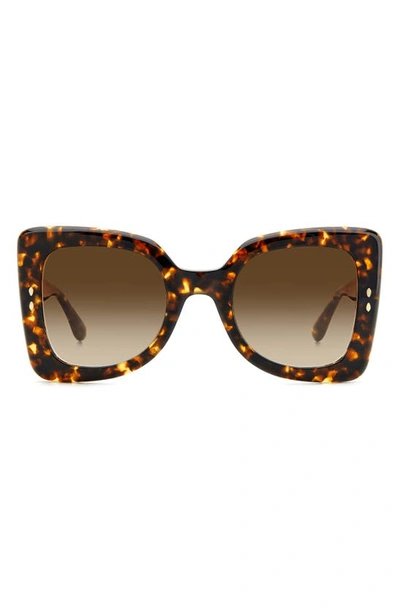 Isabel Marant The New 52mm Gradient Square Sunglasses In Havana Brown