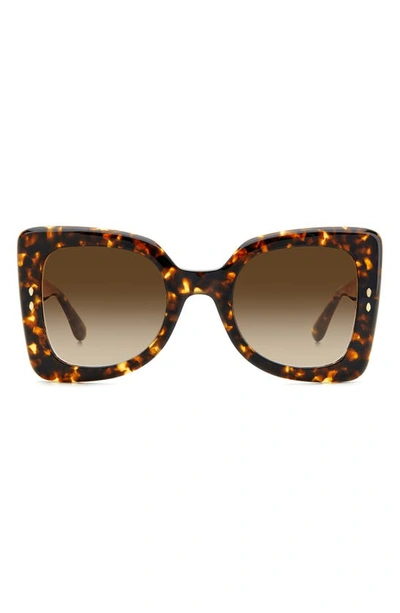 Isabel Marant The New 52mm Gradient Square Sunglasses In Havana/ Brown Gradient