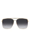 Isabel Marant Wild Metal 62mm Gradient Oversize Rectangular Sunglasses In 9o Rose Gold