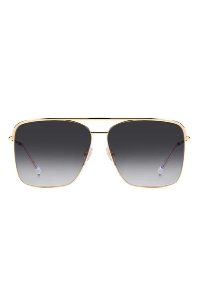 Isabel Marant Wild Metal 62mm Gradient Oversize Rectangular Sunglasses In 9o Rose Gold