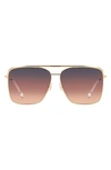 Isabel Marant Wild Metal 62mm Gradient Oversize Rectangular Sunglasses In Ff Rose Gold