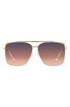 Isabel Marant Wild Metal 62mm Gradient Oversize Rectangular Sunglasses In Gold/orange Gradient