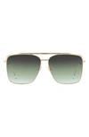 Isabel Marant Wild Metal 62mm Gradient Oversize Rectangular Sunglasses In Gold/green Gradient