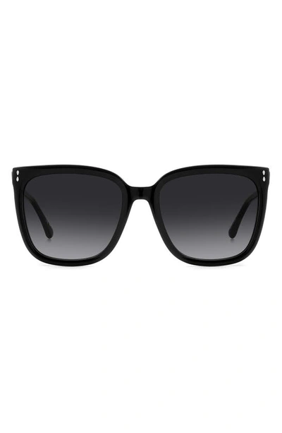 Isabel Marant In Love 57mm Gradient Square Sunglasses In Black/ Grey Shaded