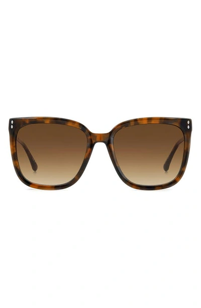 Isabel Marant In Love 57mm Gradient Square Sunglasses In Havana/ Brown Gradient