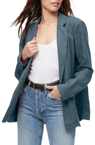 Michael Stars Lottie One-button Linen Blazer In Pebble